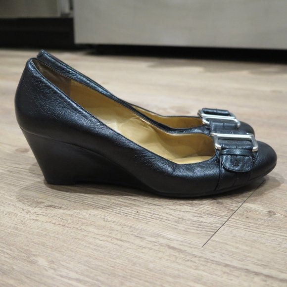 Black Nine West Wedges Size 7.5 - Picture 1 of 10